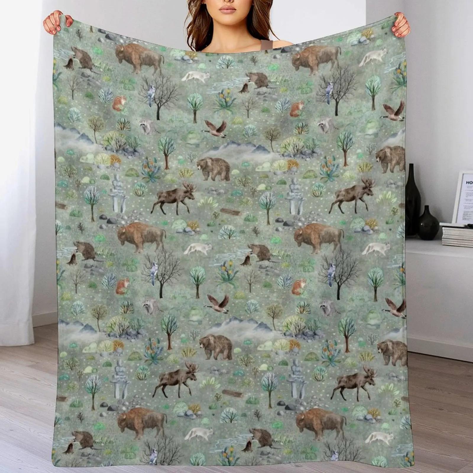 

Yukon Backwoods Throw Blanket Warm Napping Blanket for Office Couch Bed 102x76cm(40x30in)
