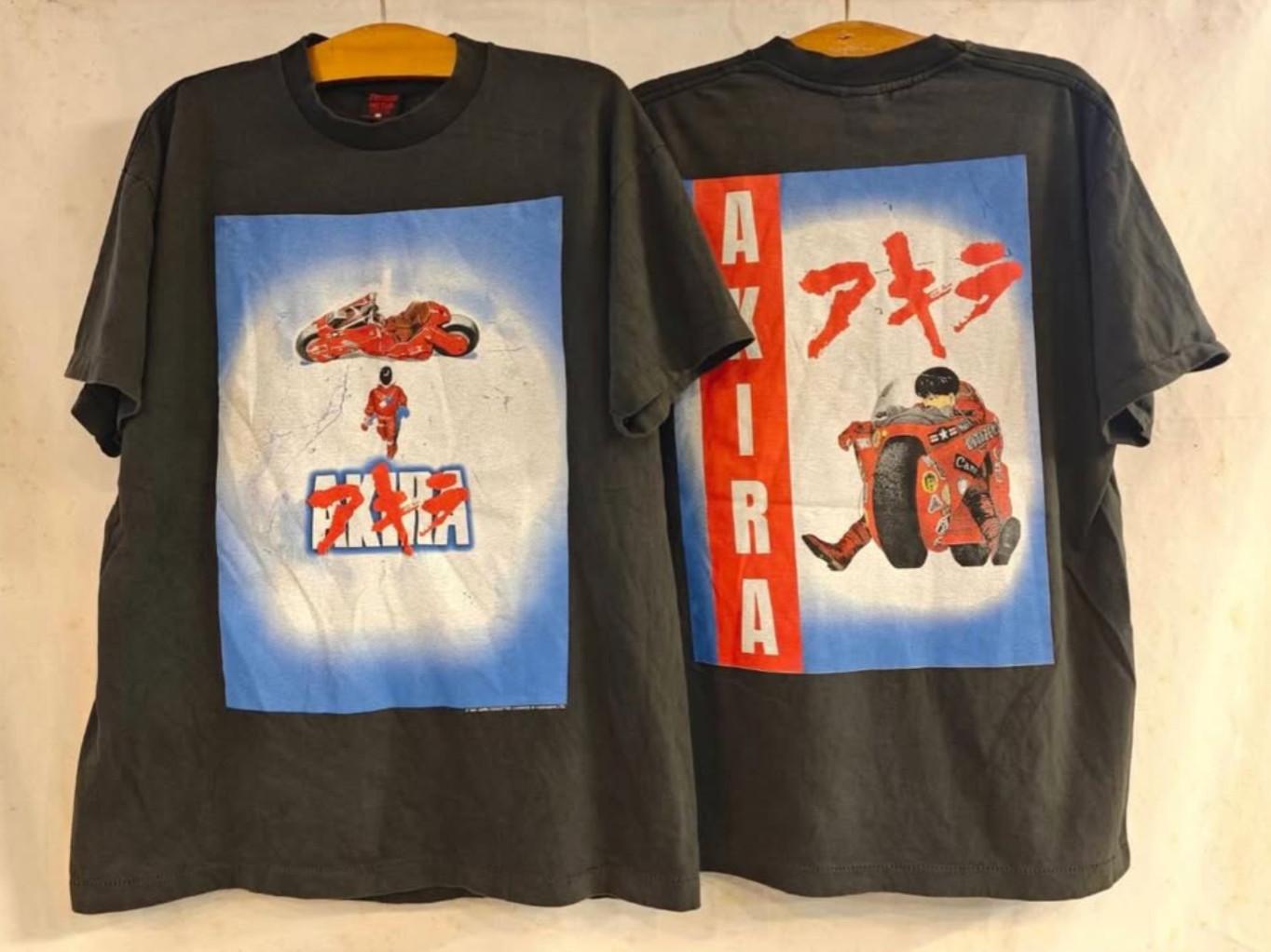 Vintage Akira Anime 1988 Fashion Victim Manga Katsuhiro Sz.L Black Shirt REPRINT Unisex T-Shirt L