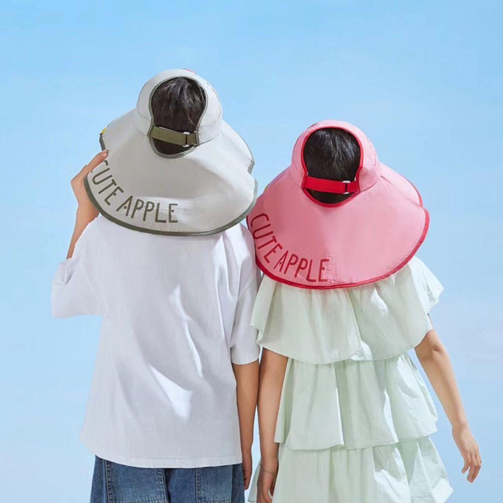 Anti UV Boys Girls Bucket Cap Korean Style Kids Neck Ear Cover Ins Children Sun Hat  Travel