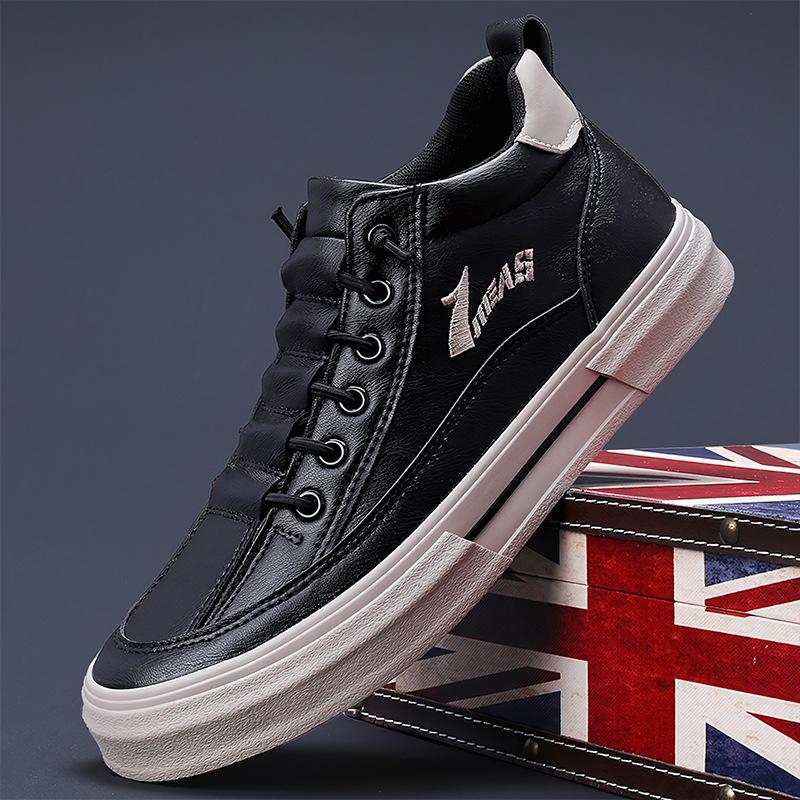 Spring New Men's Shoes Trendy and Versatile Casual Men's Leather Shoes Comfortable Flat Niche Shoes Men's