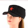 Retro Chinese Fabric Red Star Cotton Unisex Military Hats Army Cap Green Flat Patrol