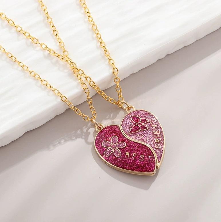 Hot-selling good friend series necklace fashion alloy magnetic love pendant girlfriend set gift