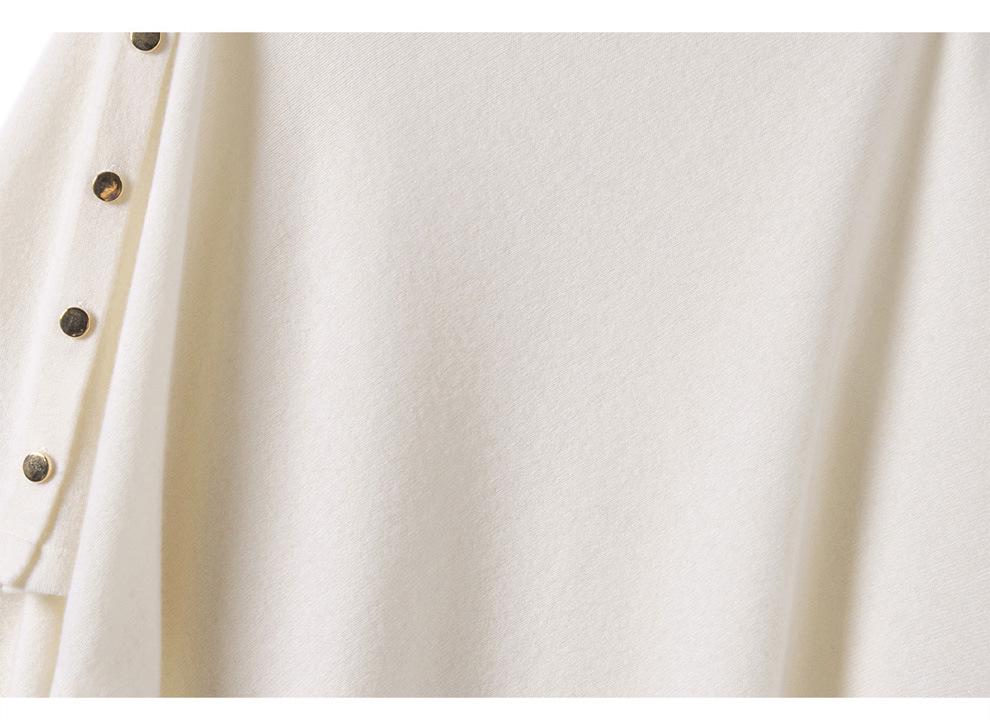 Cashmere Women's Loose-Fit Cardigan with Buckle - Cozy Autumn/Winter Shawl Scarf Coat