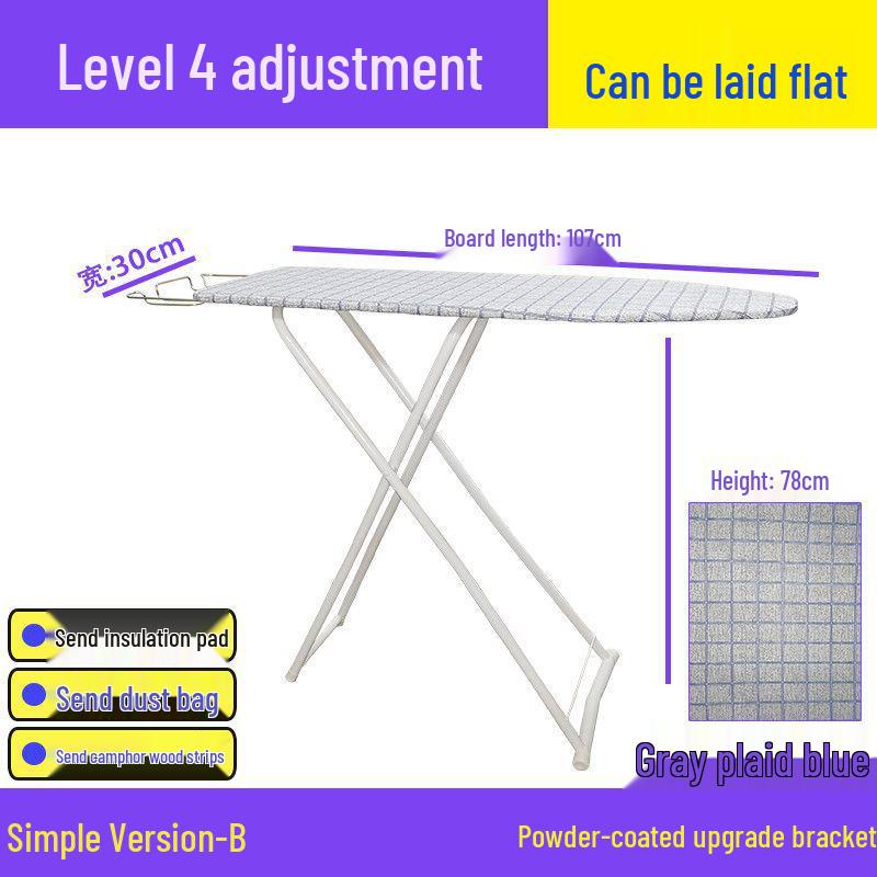 Reinforced Foldable Ironing Board with Handheld Rack - High-Grade Household Accessory