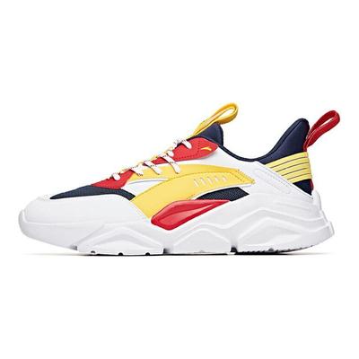 Bequeme Stoßdämpfende Rutschfeste Verschleißfeste Atmungsaktive Leichte Low-Top Freizeitschuhe Herren Sneaker Weiß Gelb Rot 912038820-2