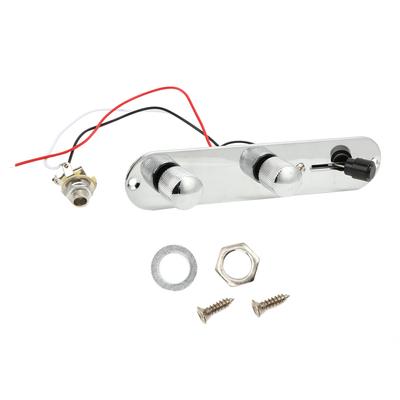 Verchromtes Metall 3-Wege-Schalter Vorverdrahtete Control Plate für Tele Gitarre Ersatzteile