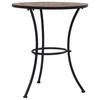 Stolik Bistro Mozaikowy Pomarańczowo-Szary 60 cm Ceramiczny
