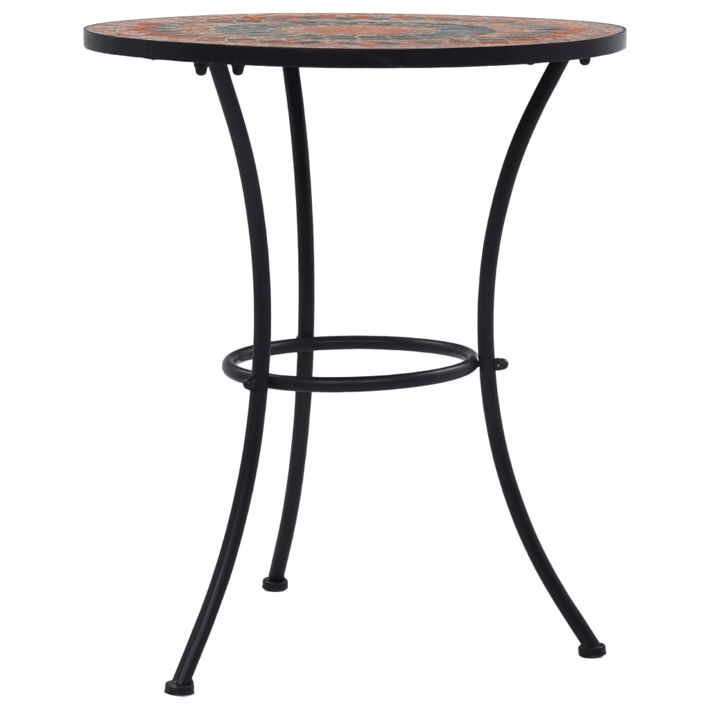 Stolik Bistro Mozaikowy Pomarańczowo-Szary 60 cm Ceramiczny
