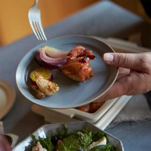 TAMAKI Plate M, Edge Line, Blue, Diameter 20cm x Height 2.2cm, Microwave and Dishwasher Safe, T-889138