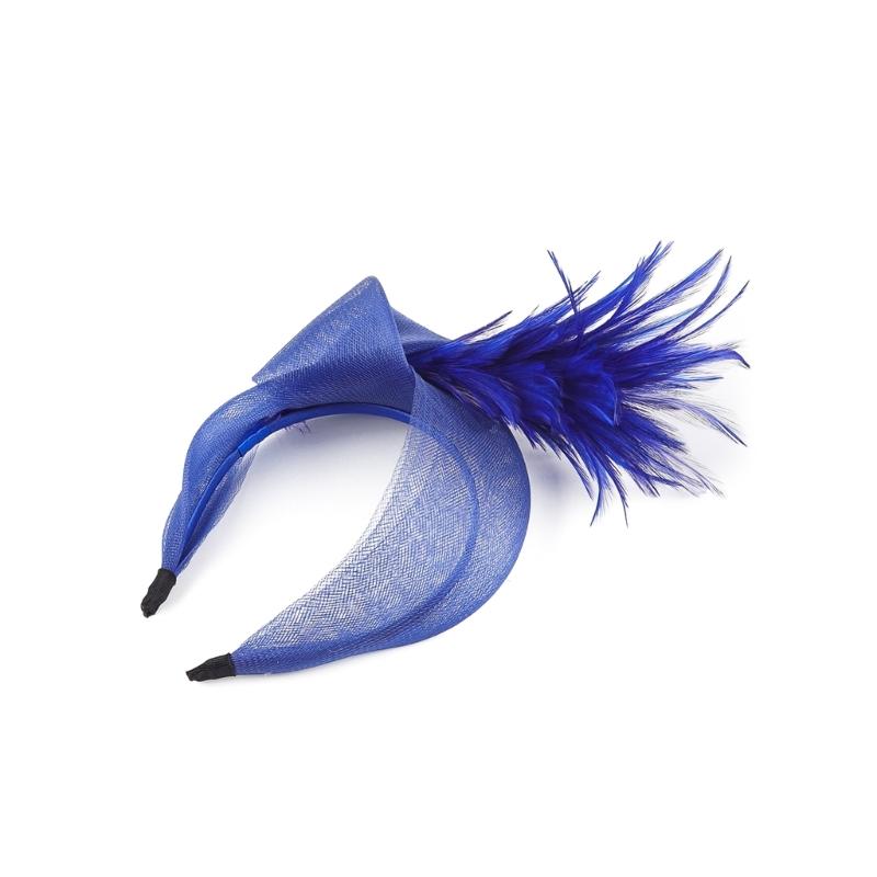 Elegant Feather Hairband with Tulle Bows Old Style Mesh Headband for Women Girls Wedding Party Photo Shoot Accessories