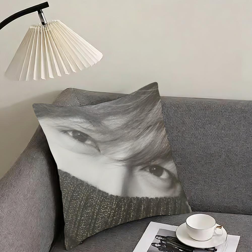 korean Lee MinHo Cushion Cover Reversible Plush Pillow Cover – For car, sofa, bedroom, perfect as a gift.