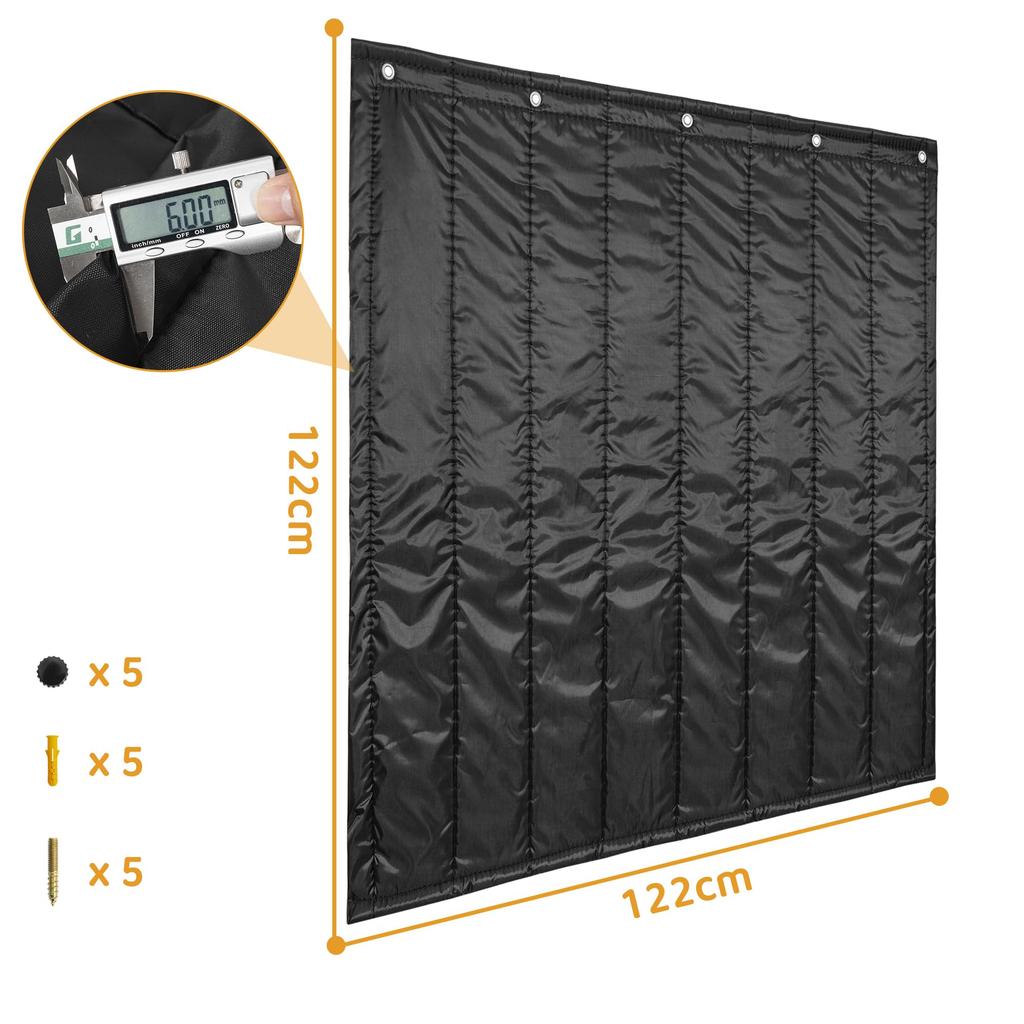 TORIBIO Sound Absorbing Sound Insulation Soundproof Door Sound Absorption Noise Indoor Acoustic Width 122cm x Length 122cm x Thickness 1 piece
