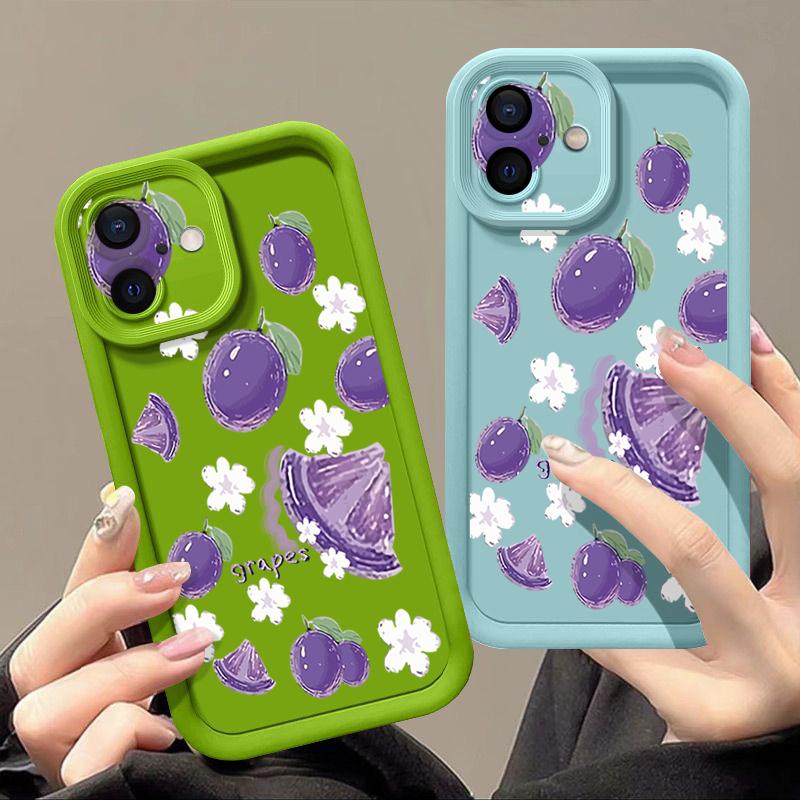 For iPhone 16 Pro Max Fruit Print Phone Case For iPhone 16e 15 14 13 12 Pro Max Plus 11 XR XS Flower Print Phone Case TPU Soft Shockproof Case Cover