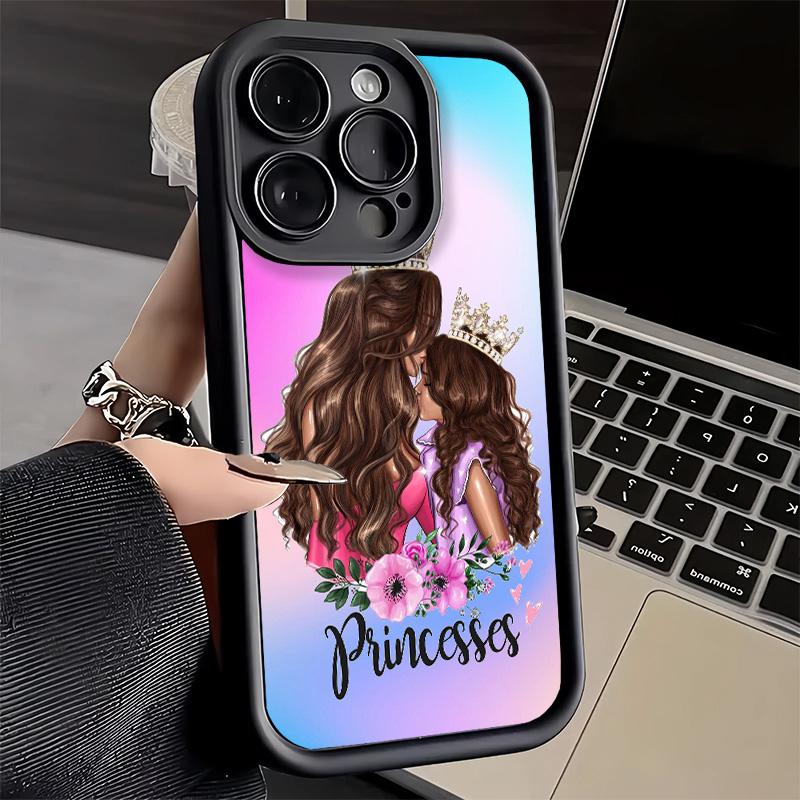 

Girl Mom Baby Color Design Phone Case for iPhone 16 17 Air 16E 15 Pro Max 14 Plus 13 12 Mini Capa Soft Shell Silicone Funda iPhone17Air
