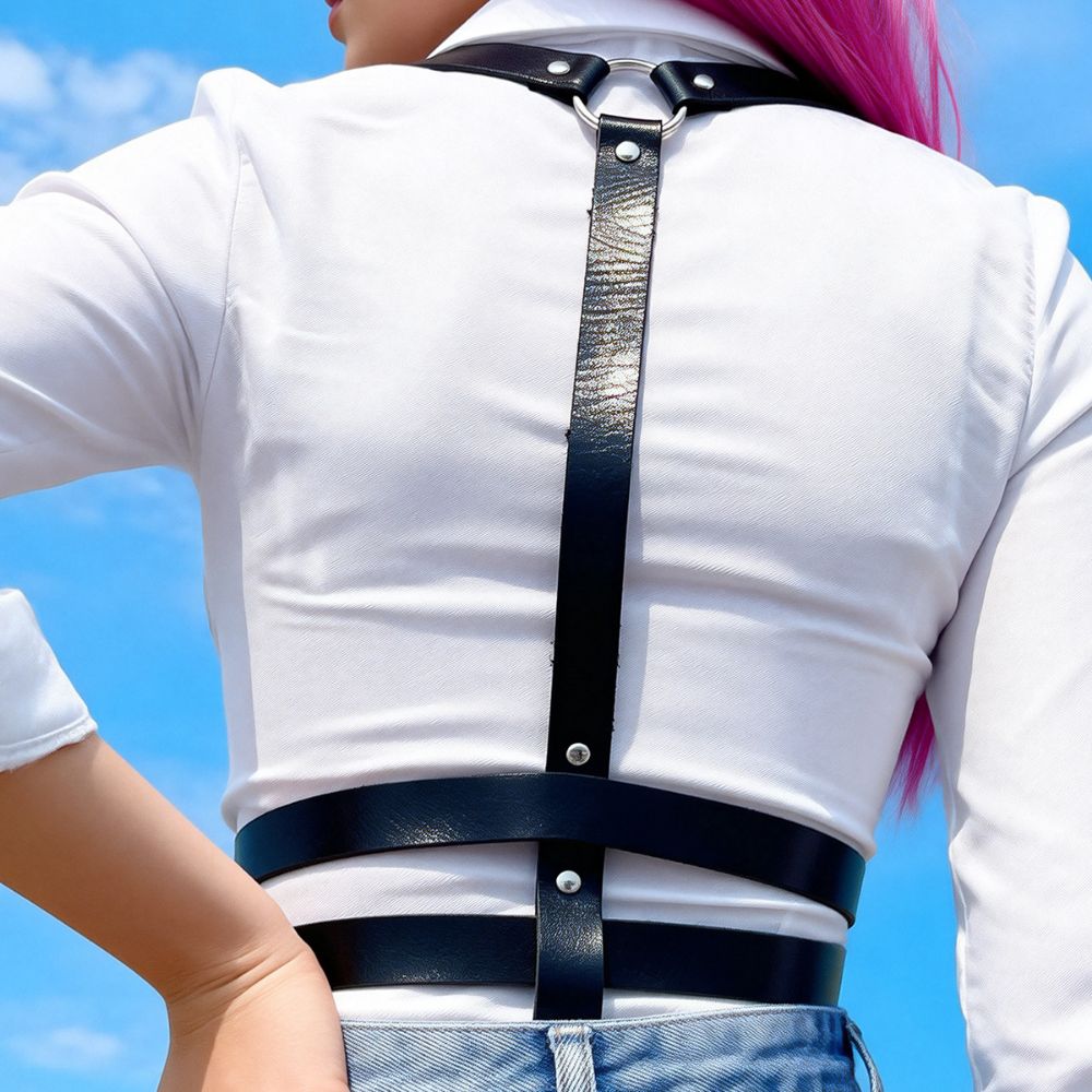 Punk Women's Waist Chain Y2K Style Chest Waist Harness Unisex Body Bondage Waist Strap Party
