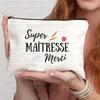 French Thank You Maîtresse Print Travel Cosmetics Bag Lipstick Bag Pencil Case Pouch Bags for Women Back To School Gift