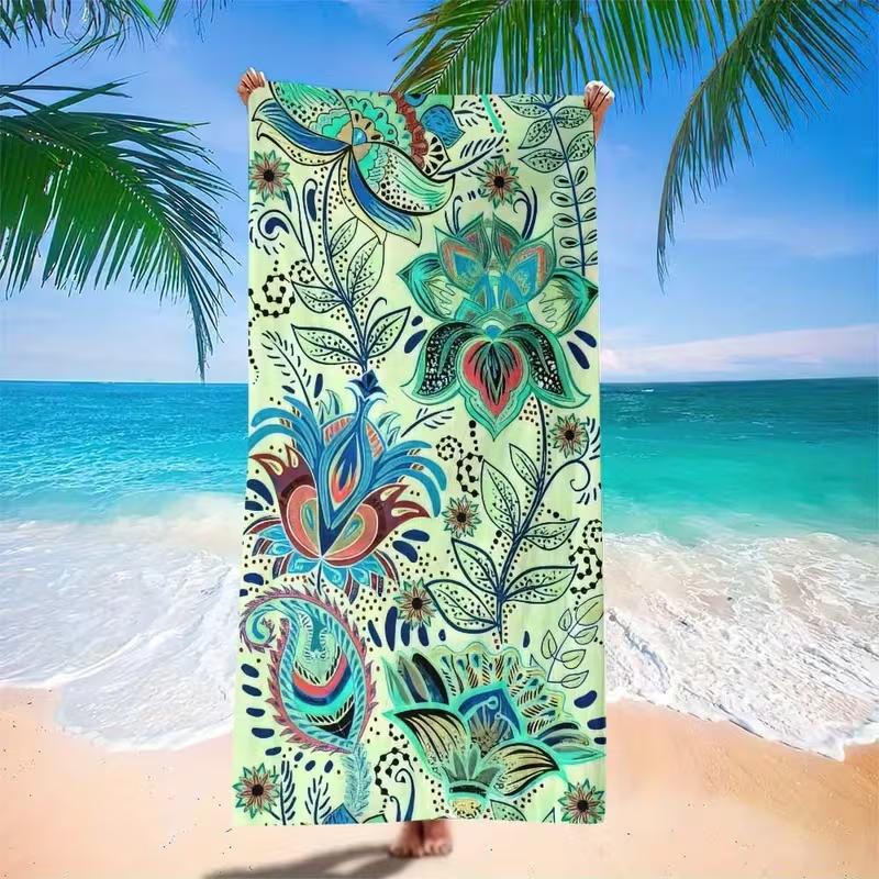 

Boho Paisley Floral Beach Towel Vintage Botanical Print Soft Absorbent Quick Dry Towel for Seaside Beach Swimming W30*H60(CM)
