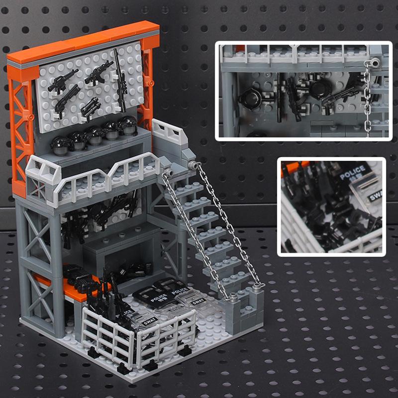 DIY Assembling Toy Building Block Model MOC Scene Armory Military Base Children Birthday Party Gift Children's Educational Toys