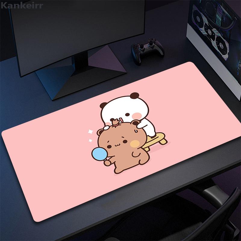 Super süßer Bär Cartoon Schreibtischunterlage Büro Computer Schreibtischmatte Tastatur Großes Mauspadd Laptop Kissen Rutschfest für PC Kawaii Schreibtischunterlage