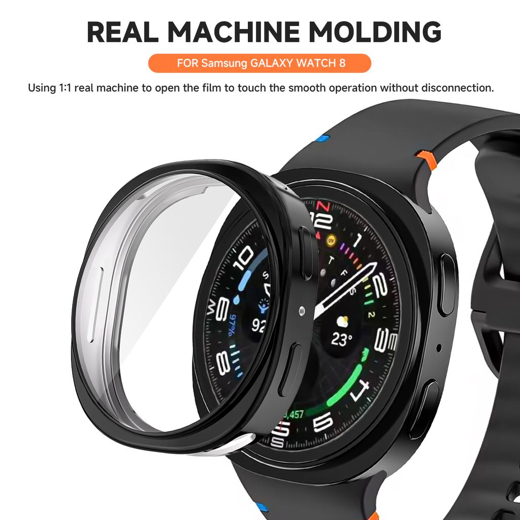 Pouzdro s ochranou displeje pro Samsung Galaxy watch 8 44mm 40mm Měkký TPU kryt displeje Všestranný ochranný rámeček Příslušenství