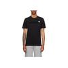 Moncler Bawełniany T-shirt z Logo Welurowym Męskie Koszulki Czarne K2-091-8C00036-8390T-999