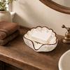 Creative Vintage Ceramic Soap Box Non-Slip Waterproof Soap Drainage Rack Exquisite Decorative Soap Holder Kitchen Sink
