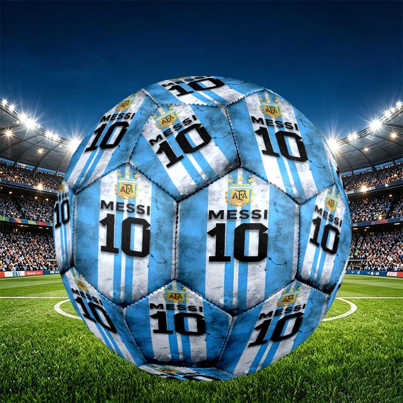 football player Print Size 5 Soccer Ball, PU Wear Resistant Football for Match Training and Daily Practice, Birthday Gift for Soccer Fans