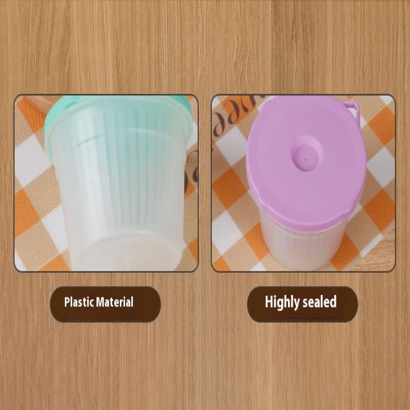 4Pcs Green Onion Fresh-Keeping Box With Lid Double-Layer Drainage Round Plastic Refrigerator Sealing Box Household