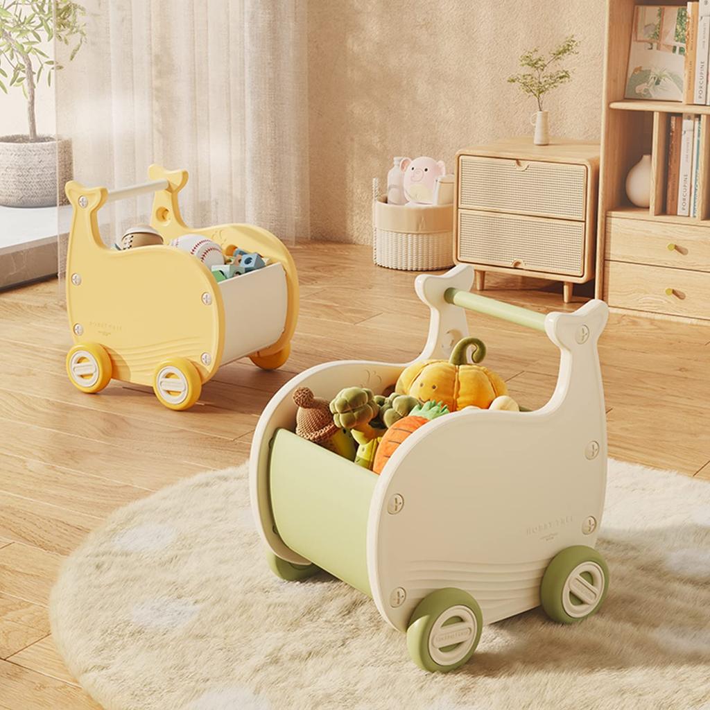 Gorocking Whale Wagon, Toy Storage Box, Push Cart, Baby Kids Wagon (Green)