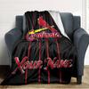 Name Custom St. Louis Cardinals Print Flannel Blanket High Quality Warm Comfortable Cover for All Seasons Perfect for Gifts Home Decor