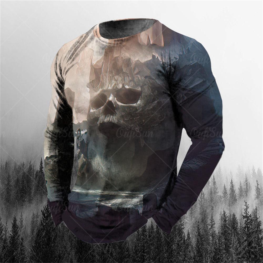 Vintage Genie Ghost 3D Print Sommar T-shirt med rund hals för män Casual långärmad T-shirt Oversize tröja Mode Herrkläder