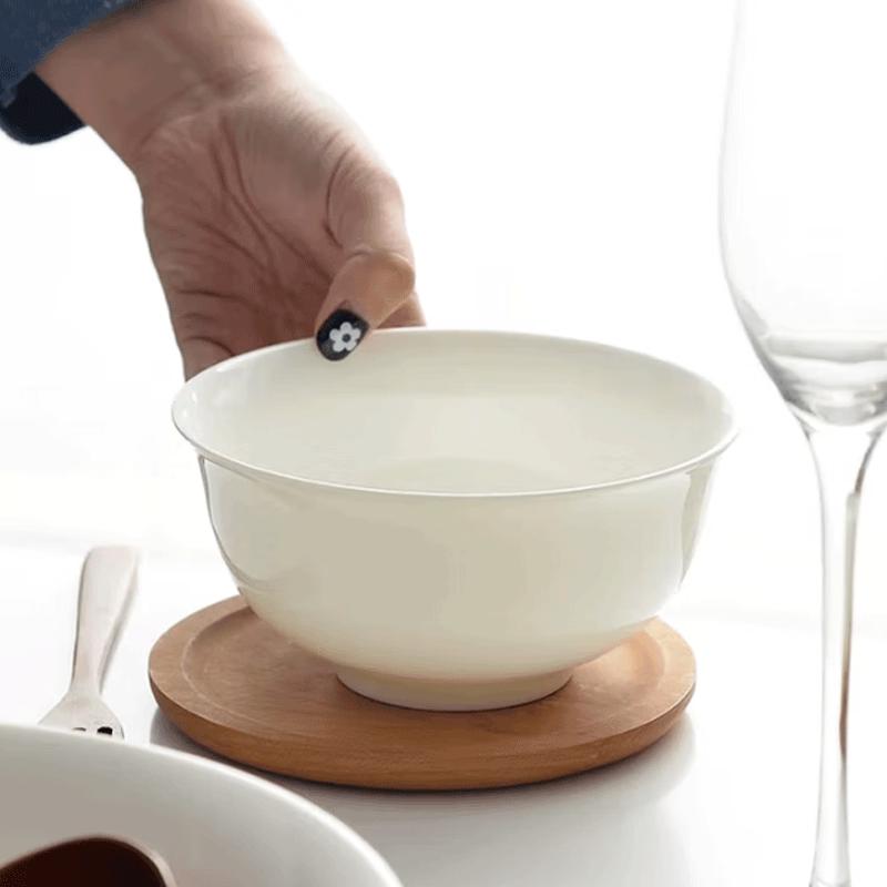 LIJIA KITCHENWARE 4.5-inch White Porcelain Rice Bowls (Set of 2)