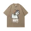 Trendy Brand Printed Short-Sleeved T-Shirt For Men And Women Loose Summer Casual Couple Oversize High Street Half-Sleeved T-Shirt