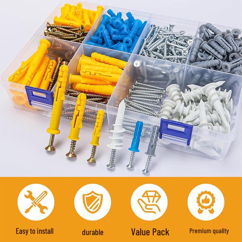 510-Piece Drywall Anchors and Screws Wall Mounting Kit