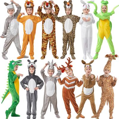 Wiele Stylów Urocze Małe Zwierzątka Kombinezon dla Dzieci Dinozaur Tygrys Wilk Królik Żyrafa Dzieci Chłopcy Dziewczynki Kostium Cosplay na Halloween
