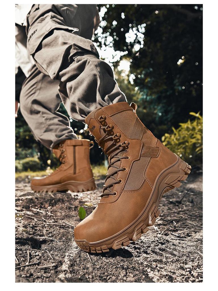Men's Tactical Combat Desert Hiking Boots – High-Top Military Outdoor Footwear