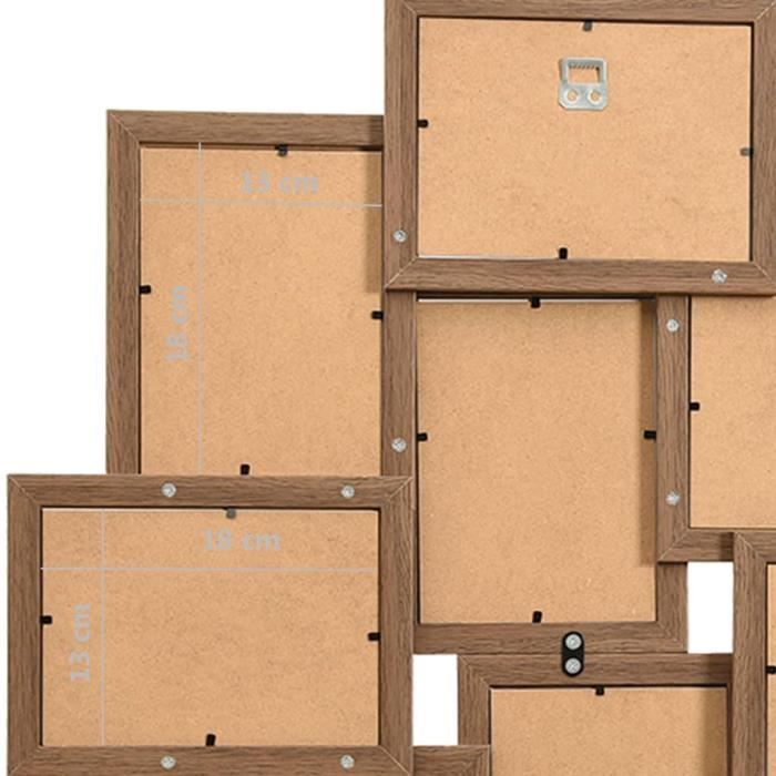 VidaXL Collage of Photo Frames for 10x Photos(13x18 Cm), Brown MDF