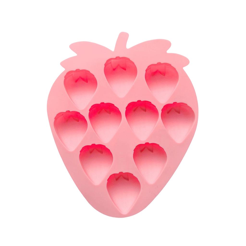 Silicone Strawberry Shaped Ice Cube Tray Mold for DIY Chocolate Candy Baking Mold Flexible Non-Stick Strawberry Ice Mold for Kitchen