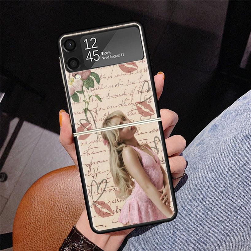 CR66 S-Sabrina C-Carpenter Phone Case For Samsung Z Flip 7 6 5 4 3 Galaxy ZFlip7 ZFlip6 ZFlip5 ZFlip4 ZFlip3 5G Print Cover