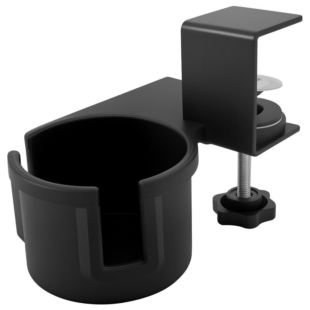 180° Rotating Desk Cup Holder Table Universal Adjustable Pgraded Arm Clamp Nonslip Storage Rack Clip on Coffee Bottles