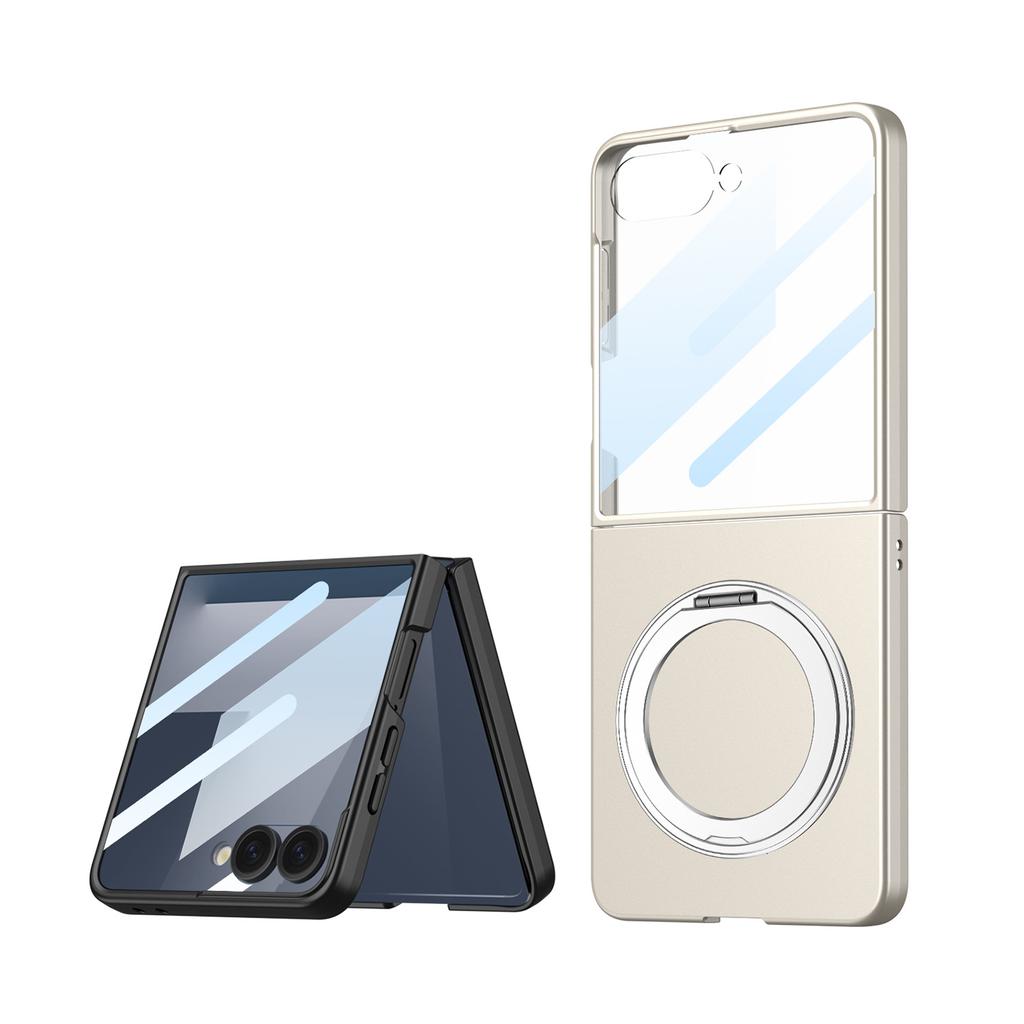 Suitable for Samsung ZFlip7 Mobile Phone Case Folding Screen Ultra Thin Full Inclusive Protective Case Film Anti Fall Flip7 Rotary Bracket