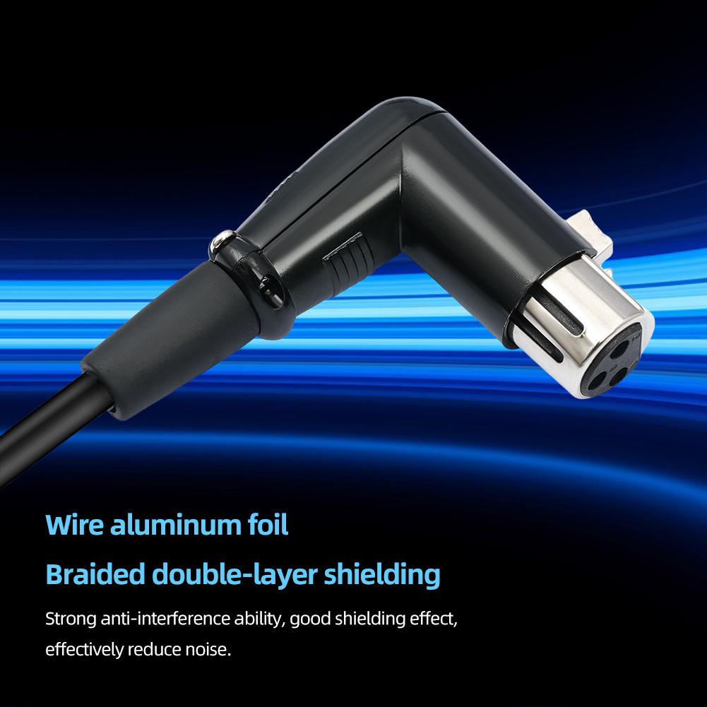 0.3/1/2/3/5/10M XLR 3 Pin Male To Female Microphone Cord Straight To 90 Degree XLR Audio Mic Extension Cable for Speaker Studio