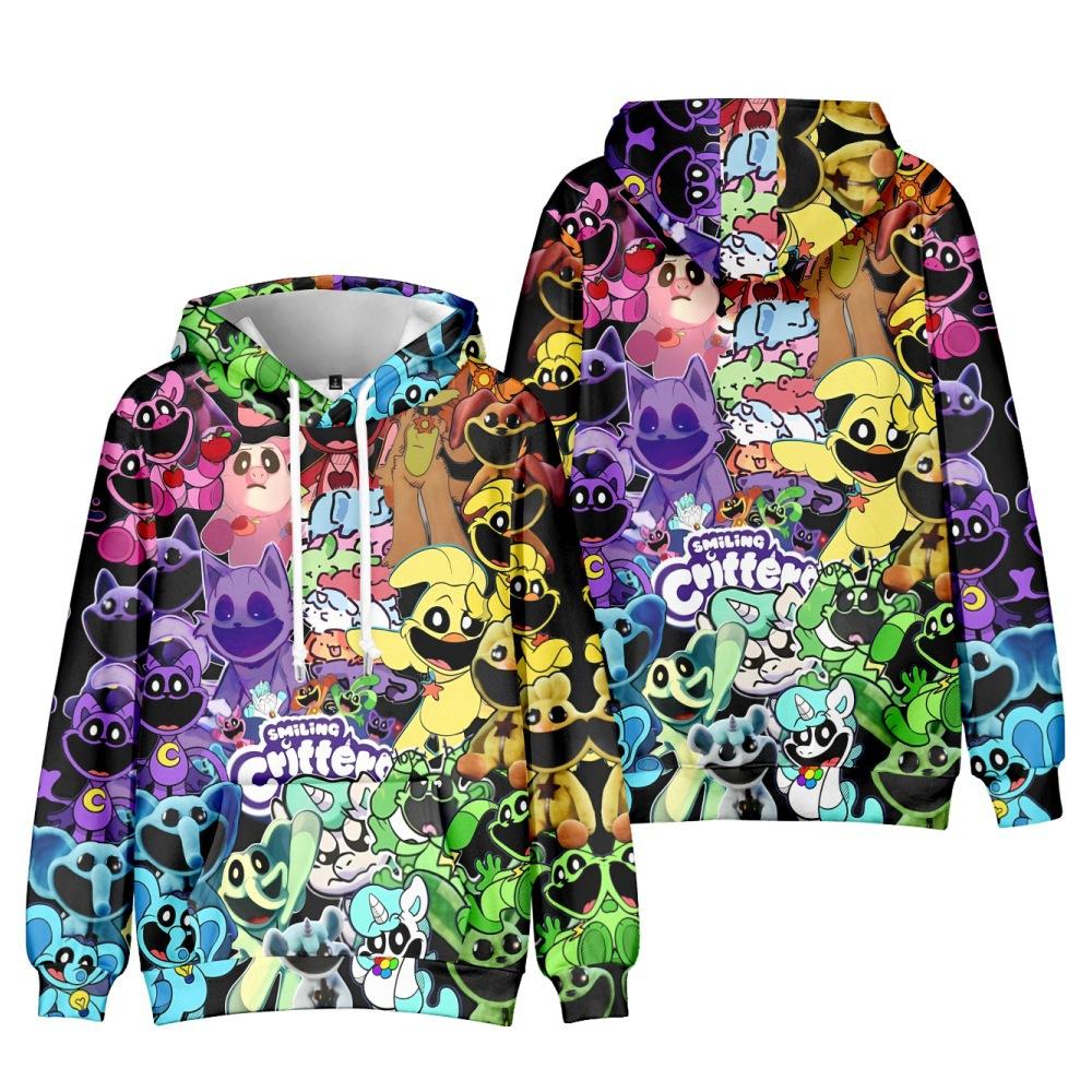 Moda per Fan di Critters Sorridenti Felpe con Cappuccio Stampate Felpa Sport all'Aperto Cosplay Pullover Felpa Costume Cosplay