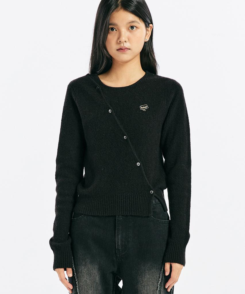 FALLETT Slit Button Knit Black
