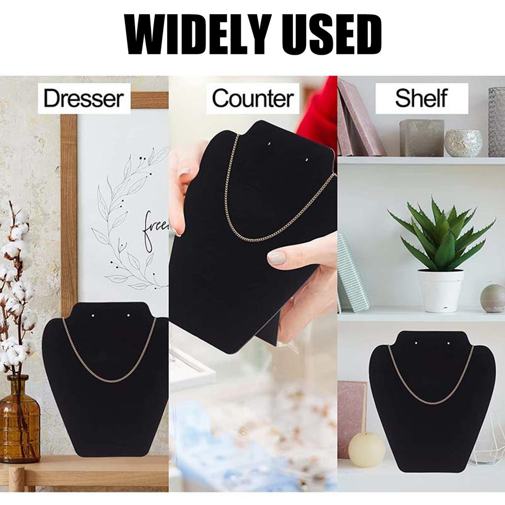 Velvets Jewelry Display Stand Necklace and Pendant Storage Organizer Elegant Jewellery Bust for Retail and Home Use