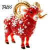Decorative Ornaments for Office Goat Christmas Car Hanging Ornament, 2D Acrylic Pendant with Tree String, Cute Animal Decor Rearview Mirror,