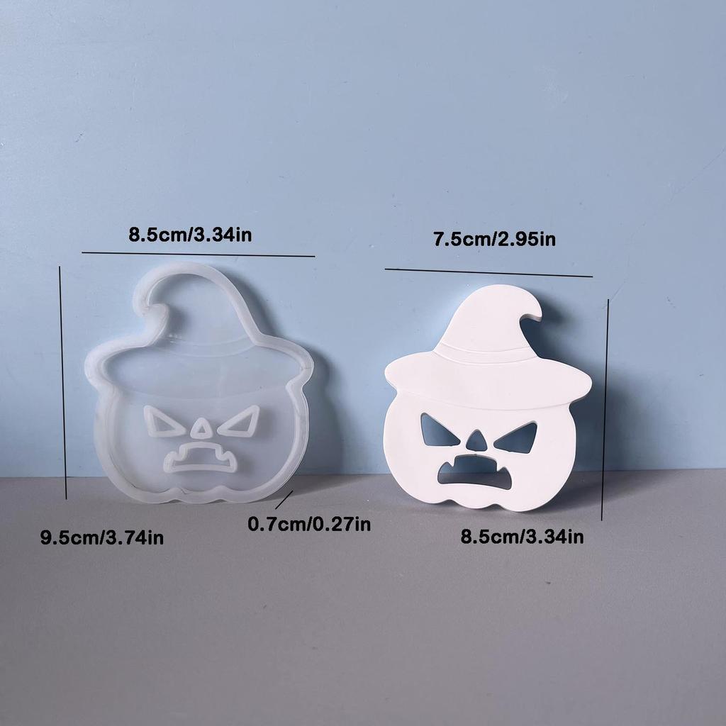 Pumpkin Silicone Mould White Emoticon Pumpkin Mold Halloween Light Mold Compact Plaster Drip Mold For Halloween Party Birthday