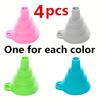 4pcs, Funnel, Mini Funnel, Silicone Collapsible Funnel, Foldable Funnels For Water Liquid Oil, Kitchen Gadgets Accessories, Kitchen Utensils