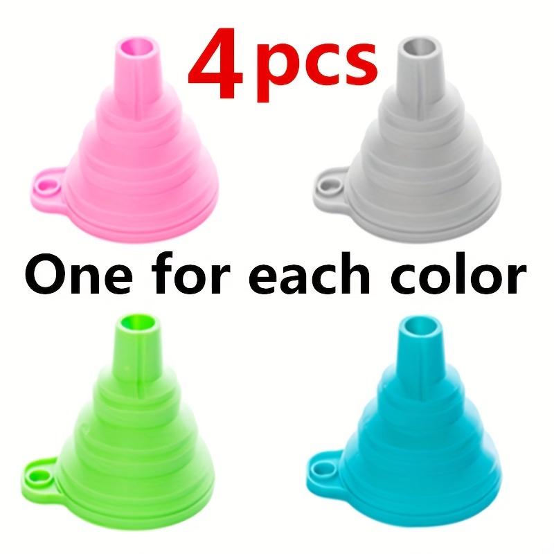 4pcs, Funnel, Mini Funnel, Silicone Collapsible Funnel, Foldable Funnels For Water Liquid Oil, Kitchen Gadgets Accessories, Kitchen Utensils