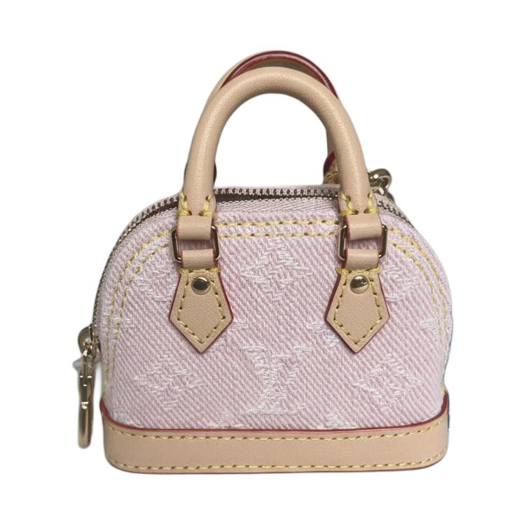 Louis Vuitton Micro Alma Denim Classic Monogram Print Canvas Leather Mini Wallet Women Wallet Pink M02763